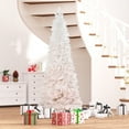 thumbnail image 2 of HOMCOM 7 Foot Artificial Christmas Tree with Metal Base Pink and White, 2 of 10