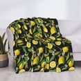 thumbnail image 3 of Naloa Lemon Fruits Flowers Leaves Flannel Blankets - Thick and Warm Blanket for Winter, Soft Fuzzy Plush King Blanket for All Seasons40"x30", 3 of 6