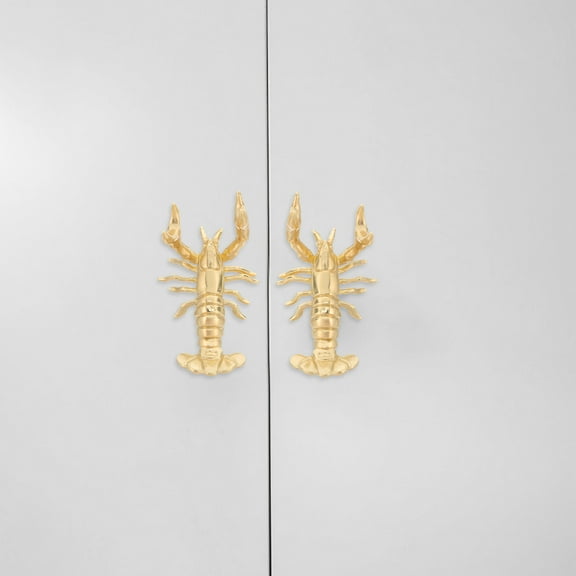 FRCOLOR Brass Jewelry Box Handle Lobster Drawer Knob Ideal For Dressers Wardrobes Vintage Door Hardware Easy Installation Decorative Drawer Pull