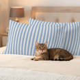 thumbnail image 3 of Blue Striped Outdoor Waterproof Pillow Covers, Modern Simple Farmhouse Beige Vintage Decorative Rectangle Throw Pillowcase Sofa Cushion Sham for Patio/Couch/Chair, 20"x12" 2 Pack, 3 of 8