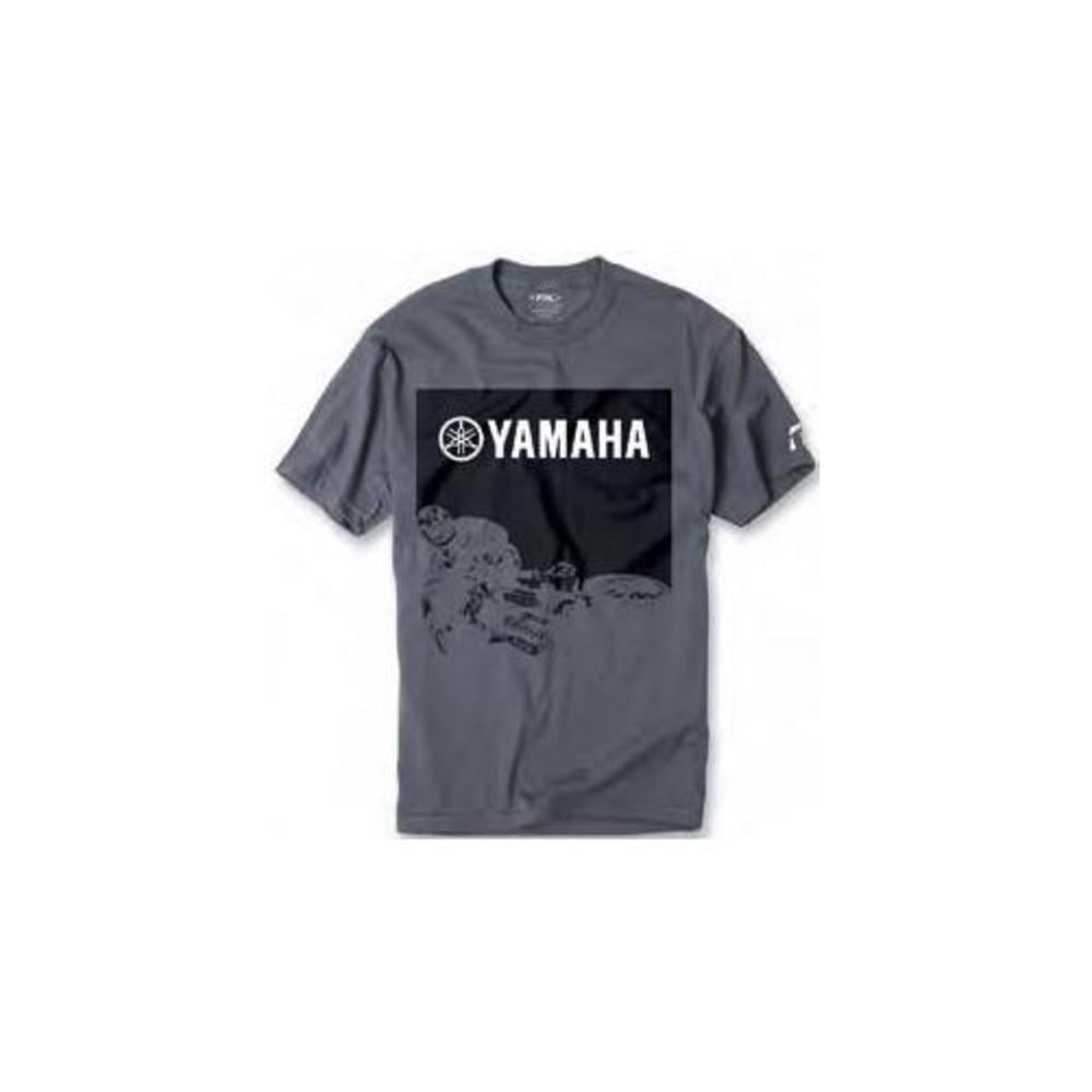 Factory Effex Yamaha Tuning Fork T Shirt Charcoal Gray Racing T-shirt Tee