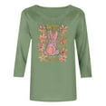 thumbnail image 6 of Fartey Plus Size Happy Easter Shirts for Women 2025 Trendy Crew Neck 3/4 Sleeve Tunic Tops Cute Bunny Printed Graphic Tees Dressy Casual Holiday Blouses Mint Green S-5XL, 6 of 6