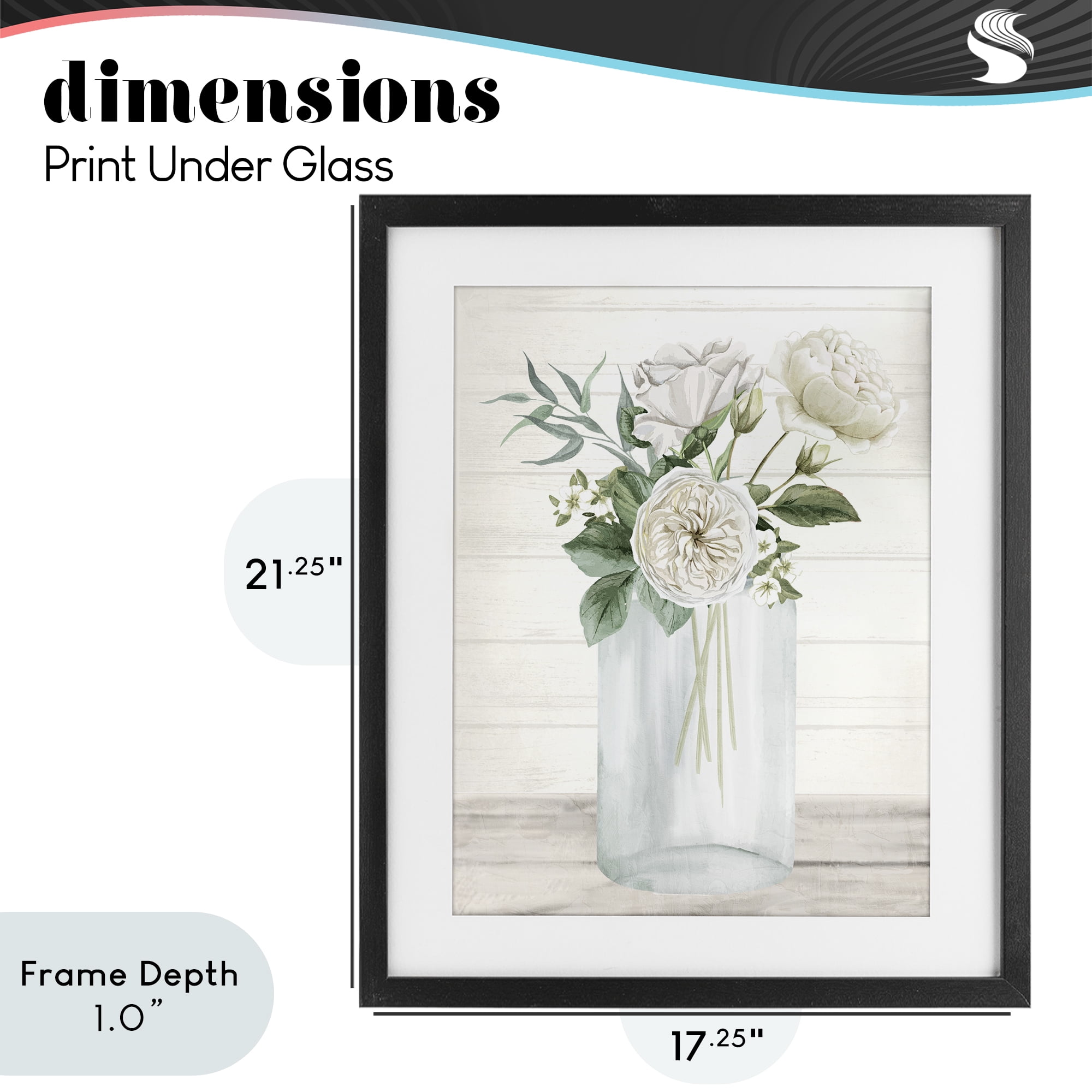 Stupell Industries Patience Flower Vase Black Framed Print Under Glass, design by Kim Allen