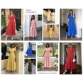 thumbnail image 4 of PRETTYGARDEN Womens Boho Maxi Dress Floral Summer Spring Short Sleeve V Neck A Line Embroidered Beach Vacation Dresses, 4 of 8