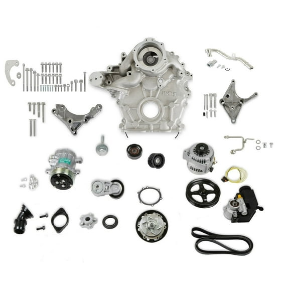 Holley 20-310 Complete Front Accessory System - High Mount - Natural Cast Finish