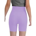 thumbnail image 2 of Doomiva Girls Athletic Swim Shorts Solid Color Shorts Sport Cheer Workout Running Light Purple 160, 2 of 5