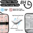 thumbnail image 4 of Kitten and Cup Pink Pattern Insulated Lunch Bag with Shoulder Strap and Bottle Holder,Bento School Lunch Bag Box,11x9.5x3.5 Inches, 4 of 5