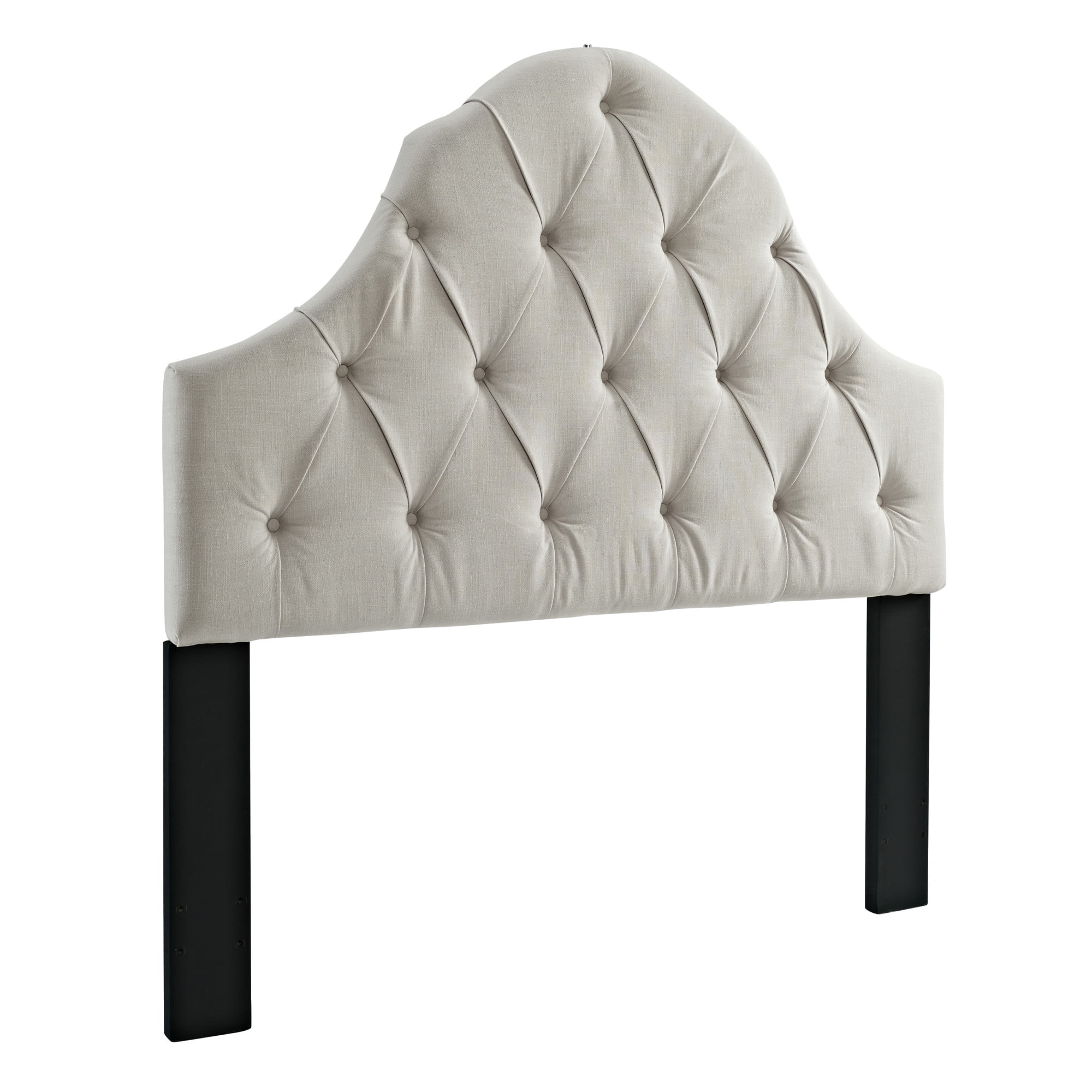 Round Top Tufted Upholstered Headboard, Multiple Sizes - Walmart.com ...