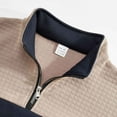 thumbnail image 6 of Chiccall Men's Mock Neck Sweatshirts Casual Colorblock Quarter Zip Quilted Sweatshirt Pullover, 6 of 8