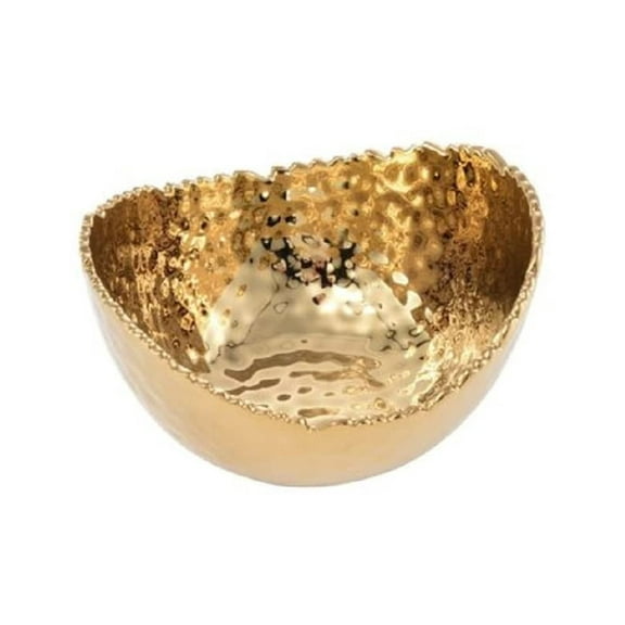 Pampa Bay Small Oval Bowl, 5.25-inch Length, Gold