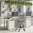 thumbnail image 3 of Vineego Office Chair High Back Computer Chair Ergonomic Desk Chair, PU Leather Adjustable Height Modern Executive Swivel Task Chair,Gray, 3 of 7