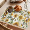 thumbnail image 3 of Placemat Set of 4 Sunflower Placemats for Dining Table Watercolor Floral Vintage Washable Table Mats for Kitchen and Party Decor Indoor & Outdoor Use, 3 of 8