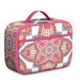 thumbnail image 1 of Boho Folk Insulated Tote Geometric Mandala Lightweight Compact with Front Pocket, 1 of 6