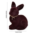 thumbnail image 2 of Adorno de conejito flocado de Pascua de musgo para decoración de fiesta en el jardín del hogar de Pascua marrón, 2 of 7