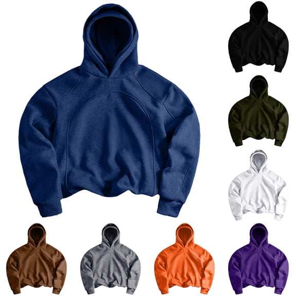 Stamzod Men Hoodie 2026 Fall Winter Long Sleeve Fleece Sweatshirt Loose Casual Pullover Hoodies for Men