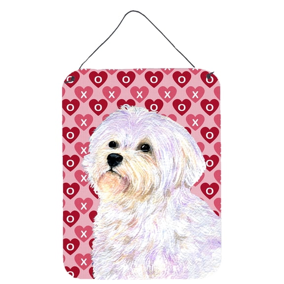 Carolines Treasures SS4481DS1216 Maltese Hearts Love and Valentines Day Portrait Wall or Door Hanging Prints 12WX16H
