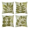 thumbnail image 1 of L Maroon Juego de 4 fundas de almohada decorativas con hojas, fundas cuadradas para cojines de verano, patrón de plantas, 1 of 5