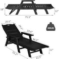 thumbnail image 3 of Nalone Chaise Lounge Outdoor 5-Position Adjustable Backrest, HDPE Lounge Chair for Outside for Patio Poolside Deck Beach Backyard Navy Black, 3 of 4