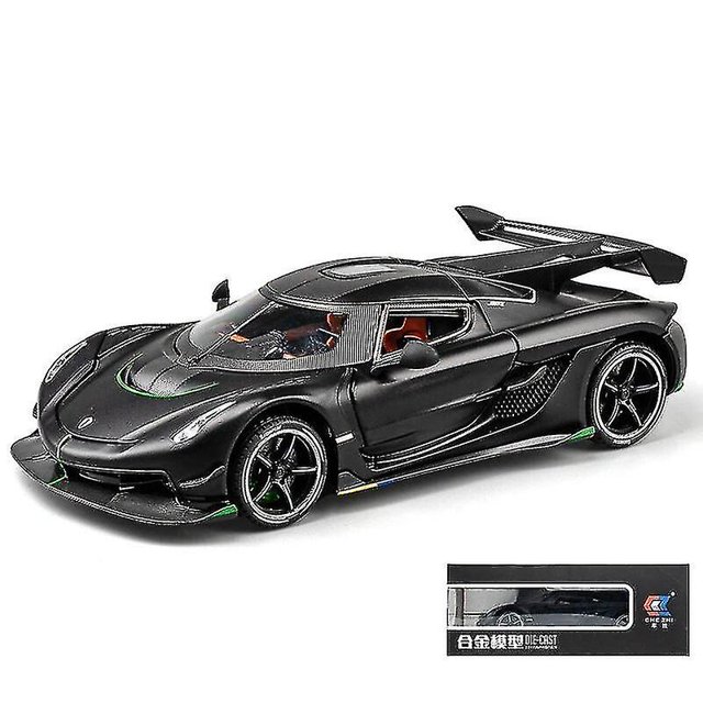 1/24 Koenigsegg Jesko Diecast Alloy Metal Toy Car Miniature Vehicle Model Pull Back Sound Light Doors Openable Collection Gift