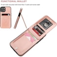 thumbnail image 4 of REQO Compatible with iPhone 14 Plus Case Wallet with Credit Card Holder, Flip Premium Leather Magnetic Clasp Kickstand Heavy Duty Protective Cover for iPhone 14 Plus 6.7 Inch (Rose Gold), 4 of 7
