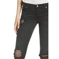 thumbnail image 4 of FREE PEOPLE $128 Womens New 1154 Black Fishnet Inset Casual Jeans 28 Waist B+B, 4 of 5
