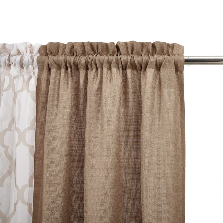 Mainstays Curtain And Sheers 4-Piece Panel Set Tan photo 4