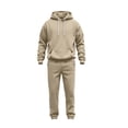 thumbnail image 4 of Zynoxe Sweatsuits Men 2 Piece Outfit Streetwear Drawstring Pullover Sweatshirt and Striped Jogger Pants Fall Clothes Fashion Soft Lounge Sets with Pockets, 4 of 9