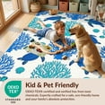 thumbnail image 4 of Design&I 4'x6' Washable Area Rug Snag-Free Skid-Resistant Medium Coral Seashell Motifs Marine Reef Border Ocean Nautical Fish Turtle Refined for Home Office, Under Desk, 4 of 7