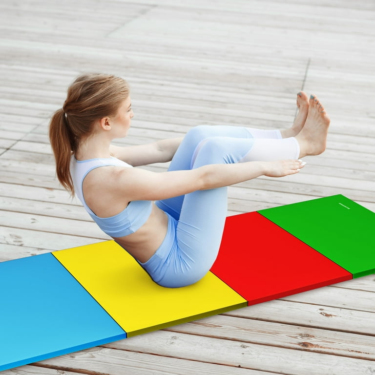 BalanceFrom 8ft x 4ft x 2in 4-Panel All-Purpose Folding Gymnastics