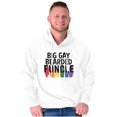 thumbnail image 3 of Big Gay Bearded Funcle Uncle Rainbow Men's Big & Tall Graphic Hoodie Brisco Brands 3X, 3 of 5