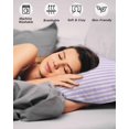 thumbnail image 4 of Purple White Stripe Pillow Covers King Size 2 Pack, Modern Minimalist Geometric Striped Soft Bed Throw Pillowcases Breathable Cooling Long Lumbar Body Pillow Sham Cover for Bed Sofa 20''x36'', 4 of 7