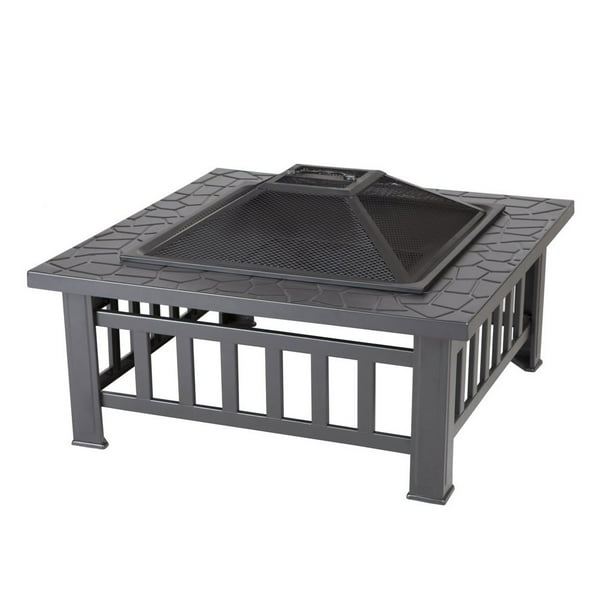 Fire Sense 62249 Black Stonemont Square Fire Pit - Walmart ...