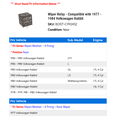 thumbnail image 2 of Wiper Relay - Compatible with 1977 - 1984 Volkswagen Rabbit 1978 1979 1980 1981 1982 1983, 2 of 2