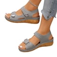 thumbnail image 3 of Orthopedic Sandals for Women 2026 Women's Summer Sandals with Adjustable Hook & Loop Straps Platform Wedge Arch Support Sandal Open Toe Ankle Strap Comfortable Lightweight Casual Shoes, 40, 3 of 6