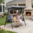 thumbnail image 4 of Patio Swing Canopy Replacement Top Cover, 75x47 Inch Waterproof UV-Resistant Fabric for 3-Seater Porch Swing, Universal Outdoor Swing Awning Replacement for Garden, Patio, Backyard Furniture, 4 of 5