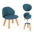 thumbnail image 3 of Oumilen Upholstered Kids Indoor Accent Chair with Wooden Legs, Blue Linen, 3 of 6