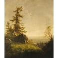 thumbnail image 2 of Hubbard, Richard William 26x30 Black Ornate Wood Framed with Double Matting Museum Art Print Titled - Morning on the Mountain 1856, 2 of 4