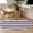 Purple, variant on Purple Grey Stripe Round Area Rug 3 FT, Small Kitchen Bathroom Mats, Minimalist Farmhouse Striped Washable Indoor Outdoor Throw Runner Carpet Non-Shedding Doormat for Table Shower Sofa Entryway