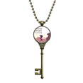 thumbnail image 1 of Winter Sport Ski Poles Pattern Key Necklace Pendant Tray Embellished Chain, 1 of 3