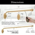 thumbnail image 3 of MERIVILLE 24"-38" Swing Arm Curtain Rod, 1/2" Diameter, Gold, 2 Pieces, 3 of 7