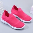 thumbnail image 6 of BRGZLK Womens Athletic Shoes Summer Trendy Solid Color Slip On Tennis Workout Sneakers Mesh Breathable Lightweight Casual Slip On Shoes for Running Walking Hot Pink 7, 6 of 9