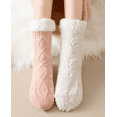 thumbnail image 2 of Women's Winter Warm Socks, Cozy Fuzzy Interior and Durable Non-Slip Grippers on The Bottom US 6 to 11, 2 of 5