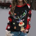 thumbnail image 1 of Chandails en Molleton Col Rond Femmes Mode Décontractée Manches Longues Imprimé de Noël Chandails en Molleton Hauts Blouse Chandails en Molleton Tendance en Solde, 1 of 4