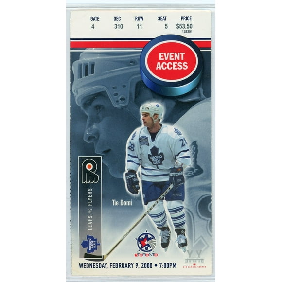 Toronto Maple Leafs vs. Philadelphia Flyers Air Canada Centre 2000 Tie Domi