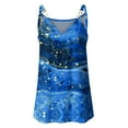 thumbnail image 4 of Wycnly Womens Tank Tops Lightweight Comfy Loose Fit Fashion Metal Strap Going out Tops Vest Shirts Summer Trendy Marbled Print V-Neck Sleeveless Shirts Blouse Dark Blue l, 4 of 6