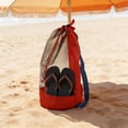 thumbnail image 6 of Ohmyroo Mesh Beach Tote Drawstring Sand Release Pouch For Outdoor Gathering Seashells Blue 19.2 Inch, 6 of 6