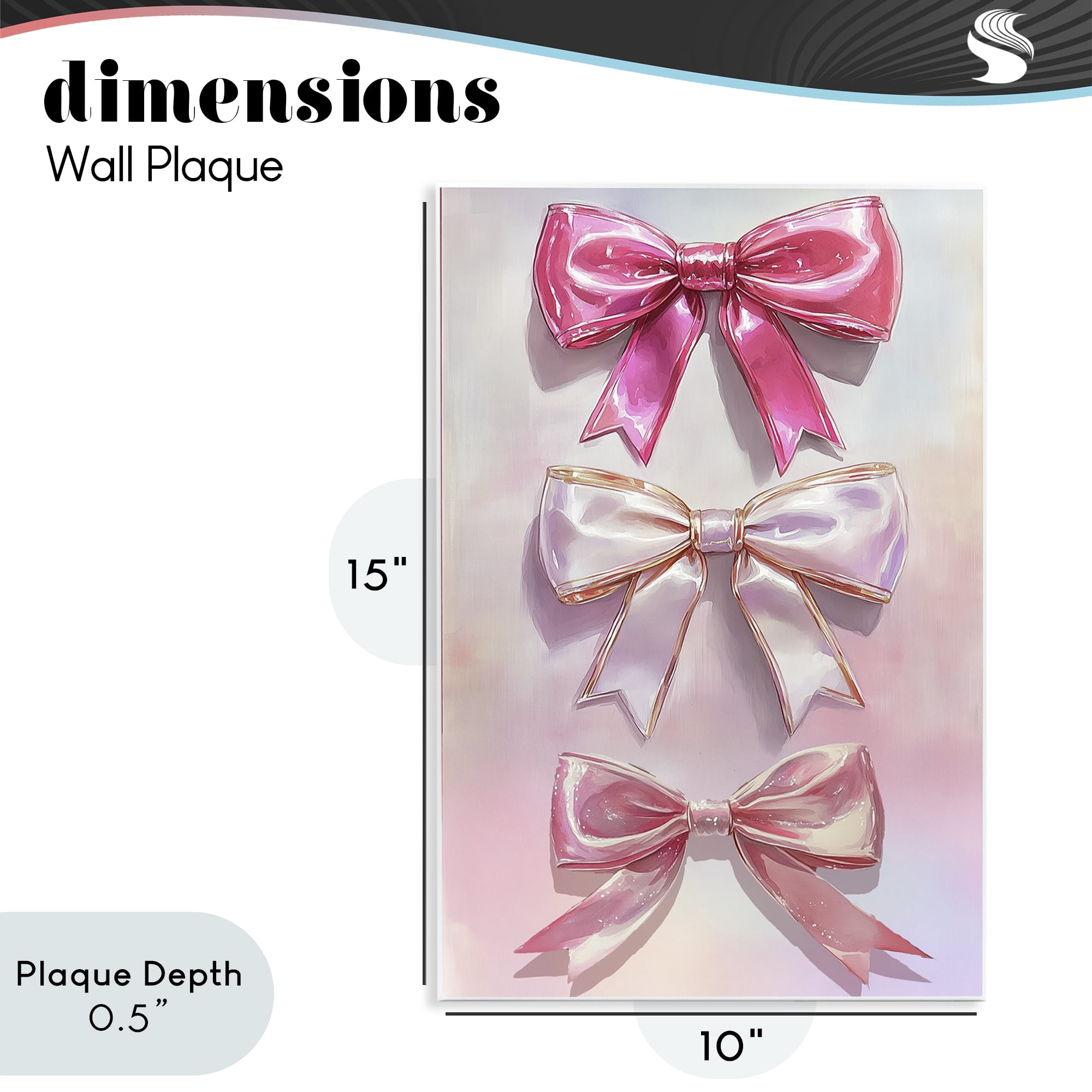 Stupell Industries Blush And Satin Bows Wall Plaque Art, design by Annabelle Hall