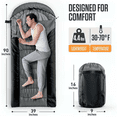 thumbnail image 2 of Backpacking Sleeping Bag – XX-Large, 3-Season, Silver/Black, Envelope Style, Water-Resistant, Lightweight, 30 ° F to 70 ° F, 2 of 7