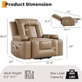 thumbnail image 3 of Bingirl Fauteuil Inclinable Motorisé de 22 Pouces en Cuir Beige Rembourré avec Aide à la Levée, 3 of 9