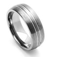 thumbnail image 2 of Men Women Tungsten Carbide Wedding Band Ring 8mm Comfort Fit Grooved Ring For Men & Women, 2 of 3